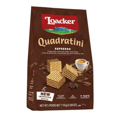 Loacker Quadratini Wafer Cubes Filled With Espresso Cream 125 G