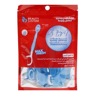 Beauty System Toothbrush And Toothpaste With Dental Floss One Use - 10 Pieces