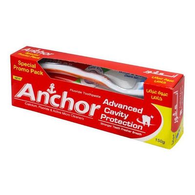 Anchor Advanced Cavity Protection Toothpaste with Calcium & Fluoride with Free Toothbrush - 150g