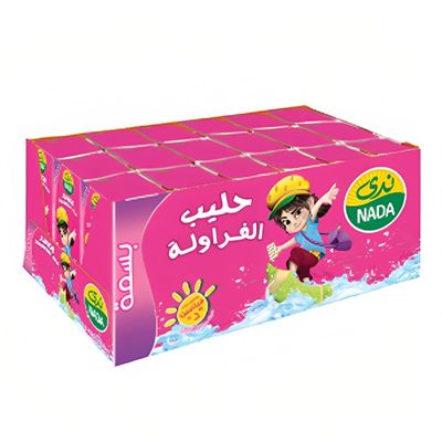 ندي حليب طويل الاجل بالفراولة كرتون 185 مل × 18