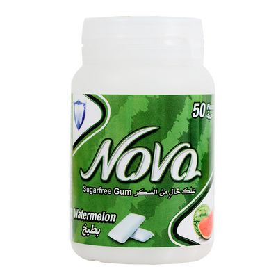 Nova Gum Watermelon Flavor Sugar Free 50 Pieces