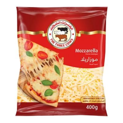البقرات الثلاث شبيه جبن موزاريلا مبشورة 400 جرام