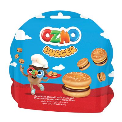Ozmo Burger Biscuit With Milk Chocolate Cream & Crispy Rice 40 G
