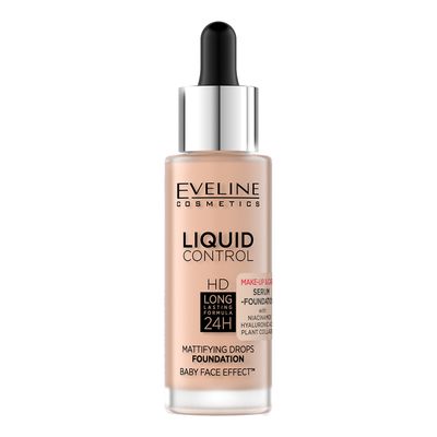 Eveline Long-Lasting Liquid Control Foundation with Niacinamide - No. 050 - Golden Beige - 32ml