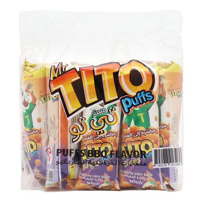Mr.tito Corn Puffs BBQ Flavor Mini - 10g × 70
