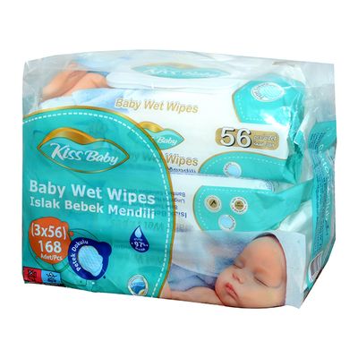 Kiss Baby Wet Wipes For Baby - 56 Wipes × 3