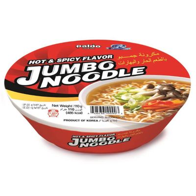 Paldo jumbo noodles hot and spicy cup 110 grams
