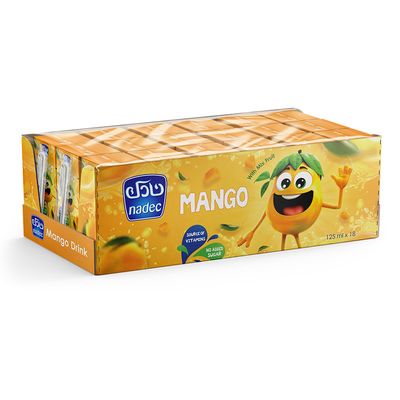 Nadec Drink Mango Flavored No Added Sugar 125 ML × 18