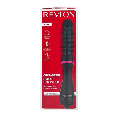 Revlon Round Brush Dryer And Hair Styler One Step Root Booster Black / Pink 