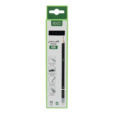 Roco Pencils HB With Eraser 12 Pieces