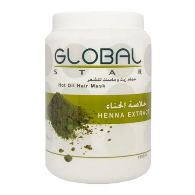 جلوبال ستار حمام زيت وماسك للشعر بخلاصة الحناء - 1.5 لتر