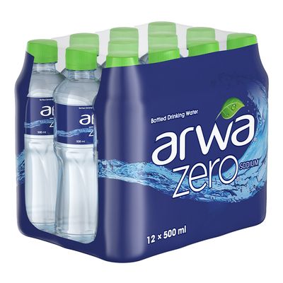 Arwa Bottled Drinking Water Zero Sodium 500 ML x 12