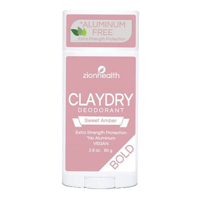 Zionhealth Natural Deodorant ClayDry Bold With Sweet Amber Scent - 80g