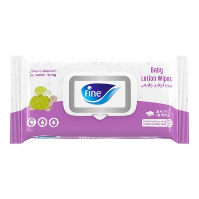 Fine Baby Wipes Lotion 40 Pieces