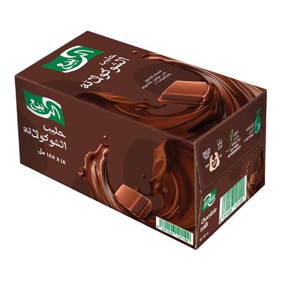 الربيع  حليب بنكهة الشوكولاتة كرتون 185 مل × 18