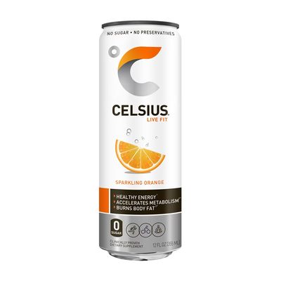 Celsius Sparkling Energy Drink Orange Flavor No Sugar (Imported) - 355ml