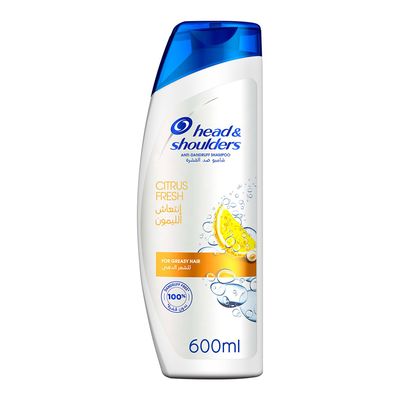 Head and Shoulders Shampoo Anti Dandruff Citrus Fresh For Greasy Hair 600 ML