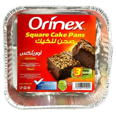 Orinex Square Cake Pans Microwave Safe 3 Pieces