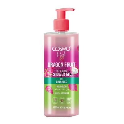 COSMO Be Fresh Refreshing Shower Gel with Aloe & Vitamin E - Dragon Fruit Scent - 1000ml