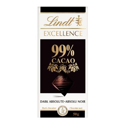 ليندت اكسلنس شوكولاتة داكنة 99% كاكاو مستورد 50 جرام
