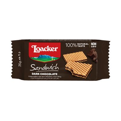 Loacker Wafer Sandwich Filled With Dark Chocolate Cream 25 G