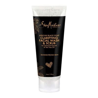 Shea Moisture African Black Soap Clarifying Facial Wash & Scrub -113g
