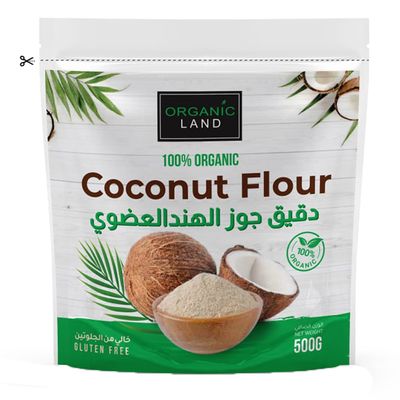 Organic Land Coconut Flour Organic Gluten Free 500 G