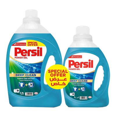 Persil Power Gel Liquid Laundry Detergent Deep Clean - 2.9L + 1L Free