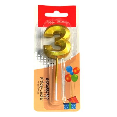 Canle Shaped 3 Gold Color