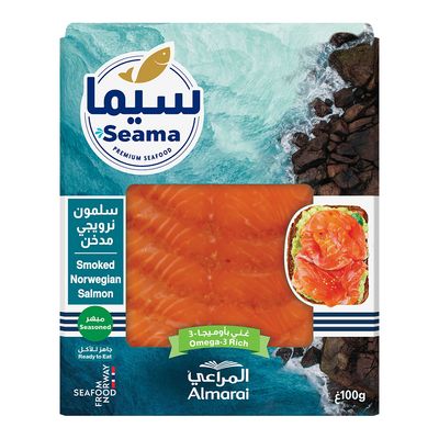 Seama Fresh Salmon Norwegian Smoked Seasoned Ready To Eat 100 G