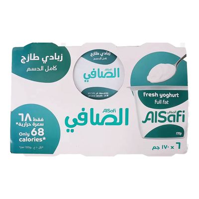 الصافي زبادي كامل الدسم طازج 170 جرام × 6