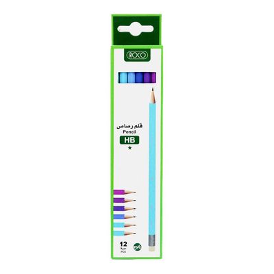 Roco Pencils With Eraser Assorted Colors 12 Pieces 