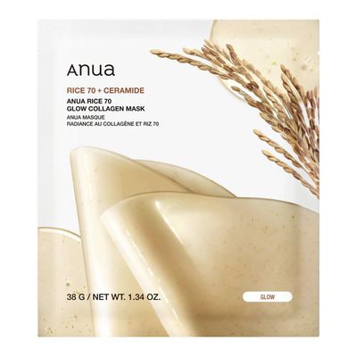  Anua Rice 70 + Ceramide Glow Collagen Mask - 38 g