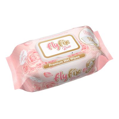 Flyfix Wet Wipes Premium Rose Scent 100 Pieces