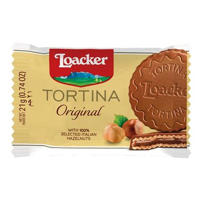 Loacker Wafer Tortina Original Filled With Chocolate Cream & Hazelnuts - 21g