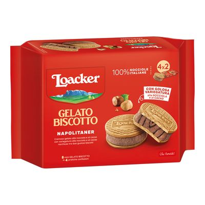 Loacker Ice Cream Biscuit Mini Napolitaner Imported 66 G × 4