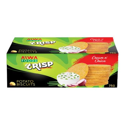 Aiwa Foods Crisp Potato Biscuit Cream & Onion - 75g