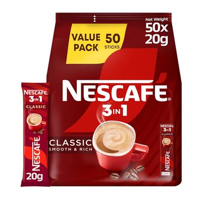 Nescafe Classic 3 in 1 Coffee - 20g x 50