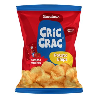 Gandour Potato Crisps Cric Crac Ketchup Gluten Free 100 G