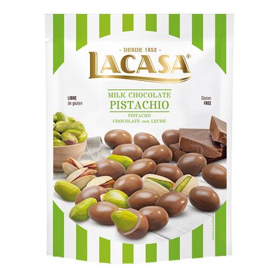 Lacasa  Pistachio Coated With Milk Chocolate Gluten Free 100 g