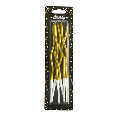 Spiral Candles In Gold Color 6 Pieces