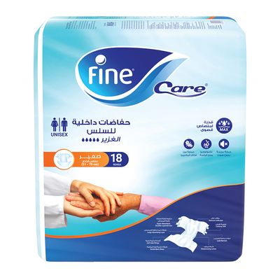 Fine Care Incontinence Diapers For Adults Unisex Small Size 18 Pieces