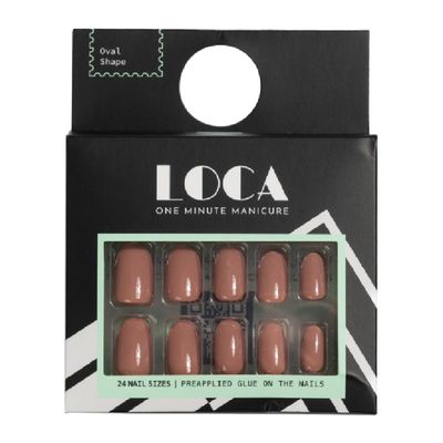 loca Preapplied Glue Nails - Oval No. 28 - Nude - 24pcs