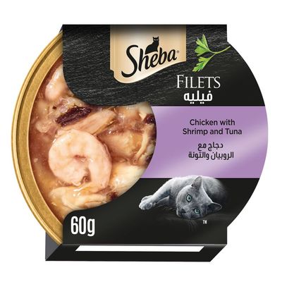 Sheba Cat Food Chicken Filets With Shrimp And Tuna 60 G