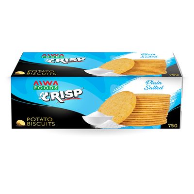 Aiwa Foods Crisp Potato Biscuits Plain Salted - 75g