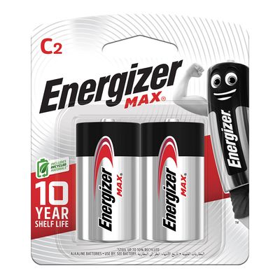 Energizer Max C2 Battery 1.5V- 2 Pieces