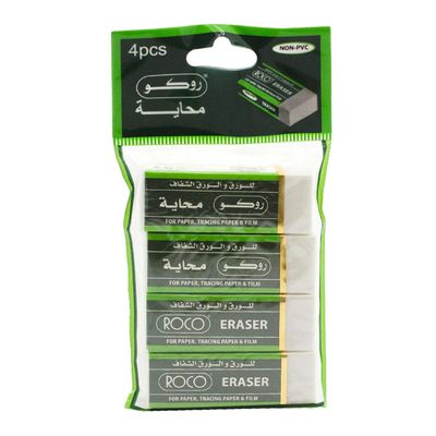 Roco Eraser Plastic White 4 Pieces