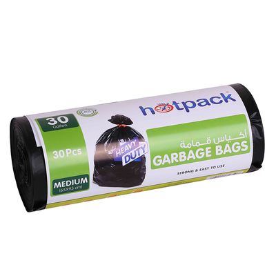 Hotpack Trash Bags Medium 30 Gallon 30 Pieces