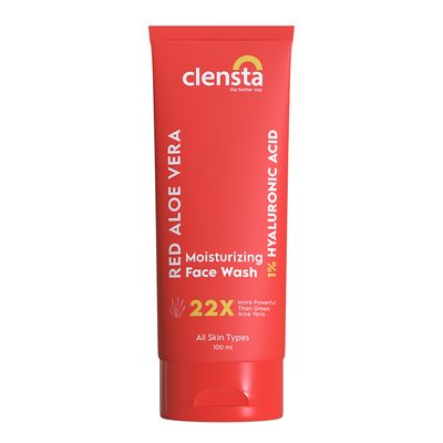 Clensta Face Red Aloe Vera Moisturizing Face Wash with 1% Hyaluronic Acid - 100ml