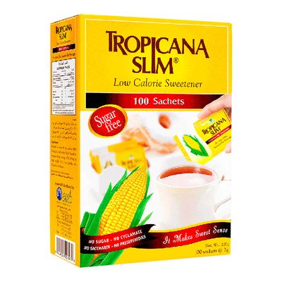 Tropicana Slim Sweetener Low Calorie Sugar Free 100 Pieces